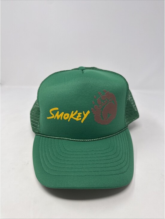 Cameo Other - Vintage CAMEO Smokey The Bear Paw Print Green Mesh Rope Snapback Trucker Hat